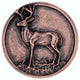 Whitetail Round Deer Knob, Antique Copper