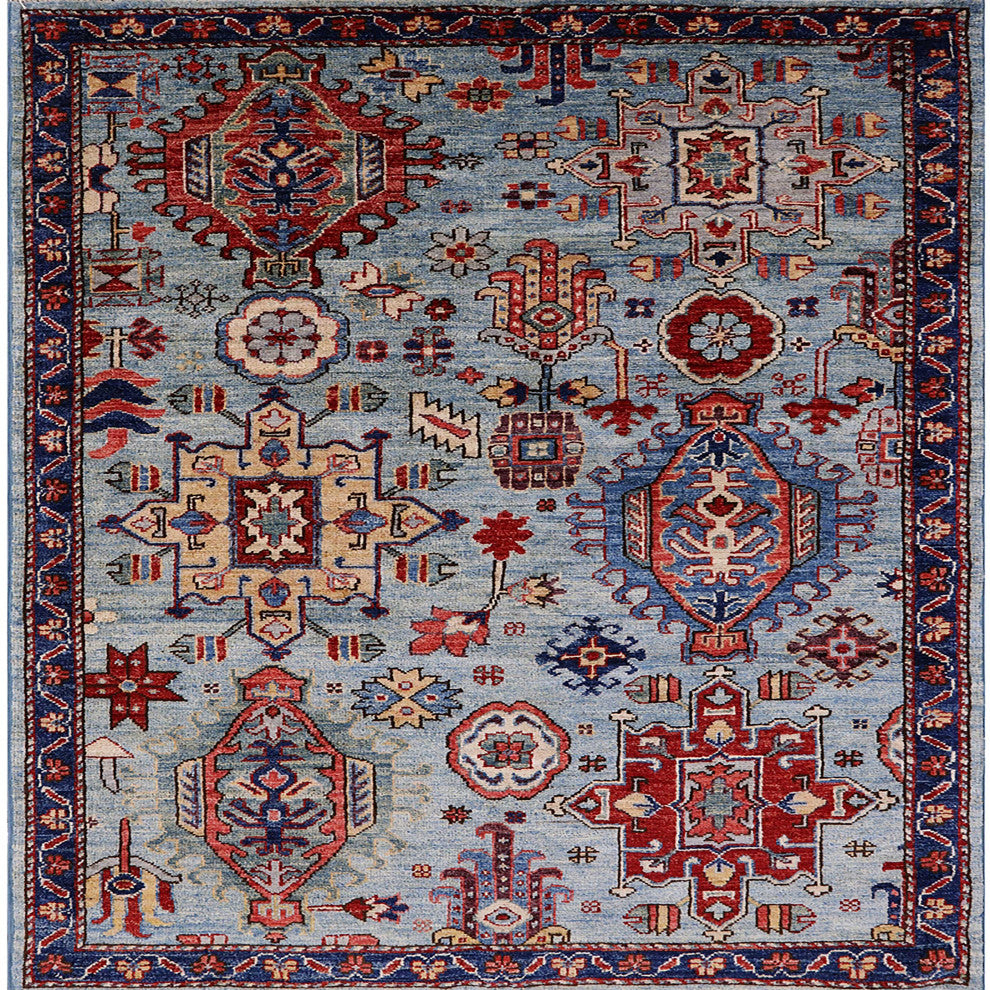 Ahgly Company Indoor Square Mid-Century Modern Area Rugs, 5' Square