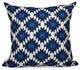 Jodhpur Kilim, Geometric Print Pillow, Navy Blue, 20"x20"