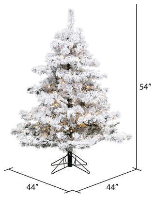 Vickerman A806346Led 4.5' Flocked Pine Christmas Tree, Warm White Lights