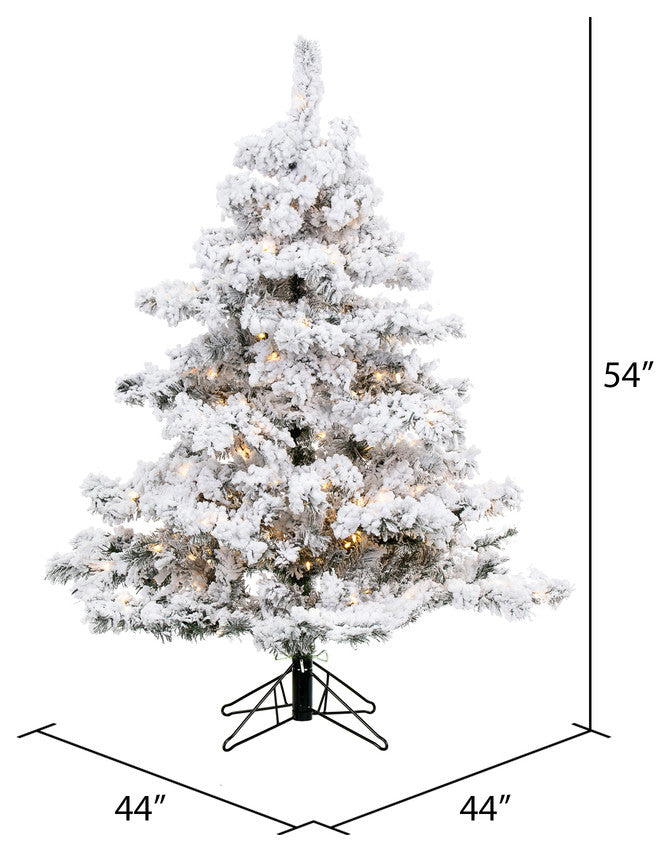 Vickerman A806346Led 4.5' Flocked Pine Christmas Tree, Warm White Lights