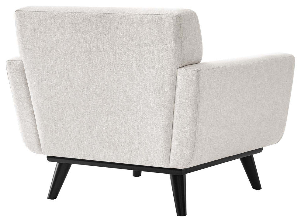 Engage Herringbone Fabric Armchair, Ivory
