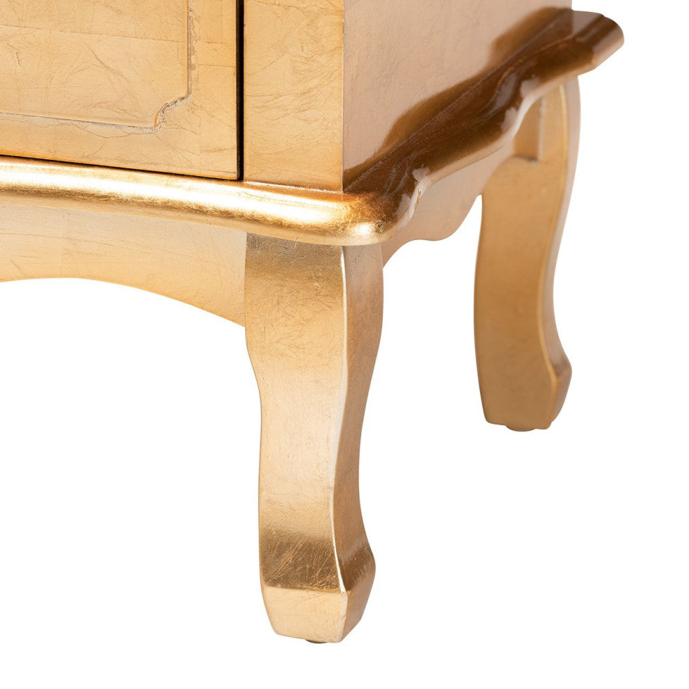 Newton Classic and Traditional Gold Finsihed Wood 3-Drawer Nightstand