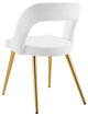 Dining Chair, Set of 2, White Gold, Velvet, Modern Cafe Bistro Hospitality