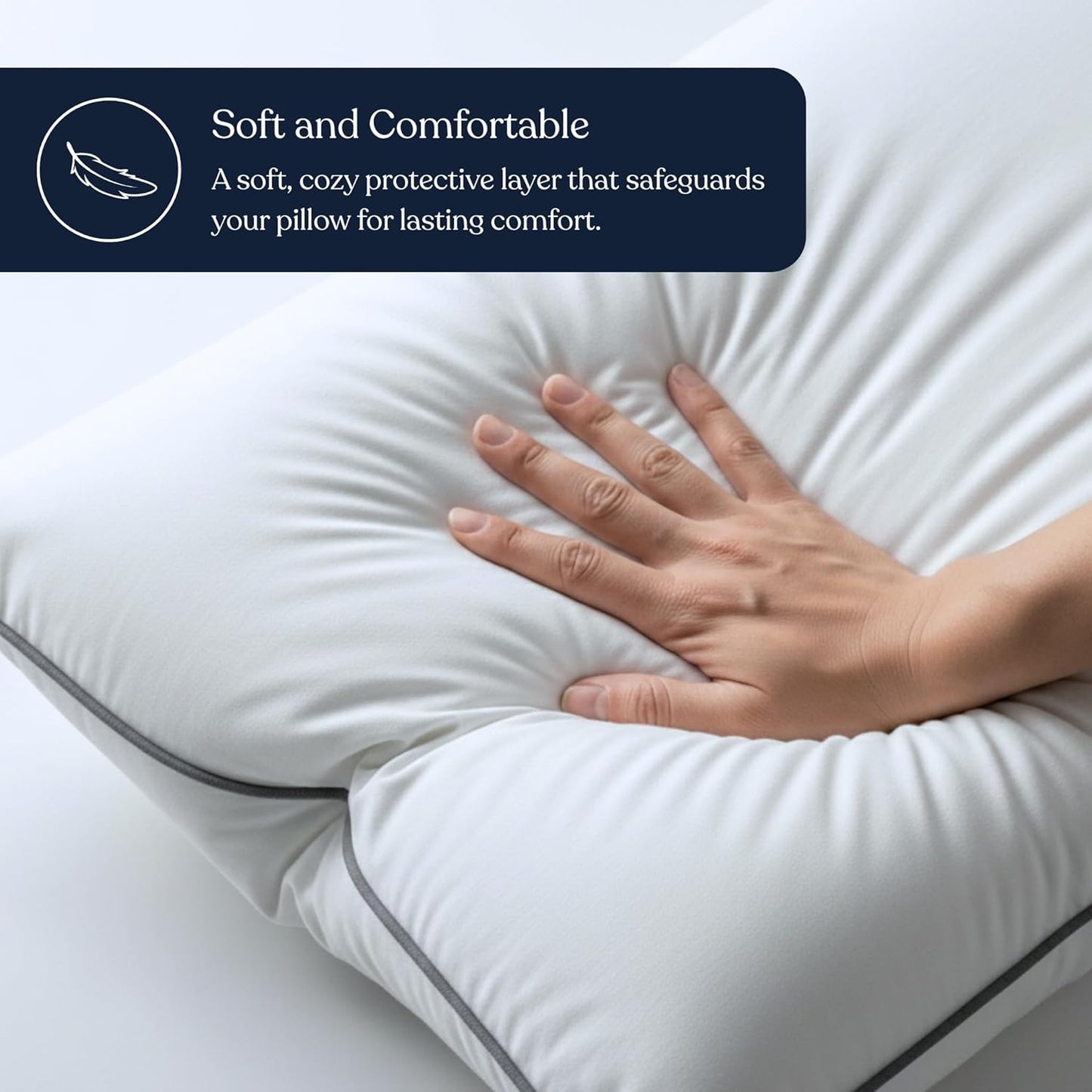 Delara Pillow Protector Set of 2, 300TC, Long Staple Organic Cotton, Standard, 21"x26"