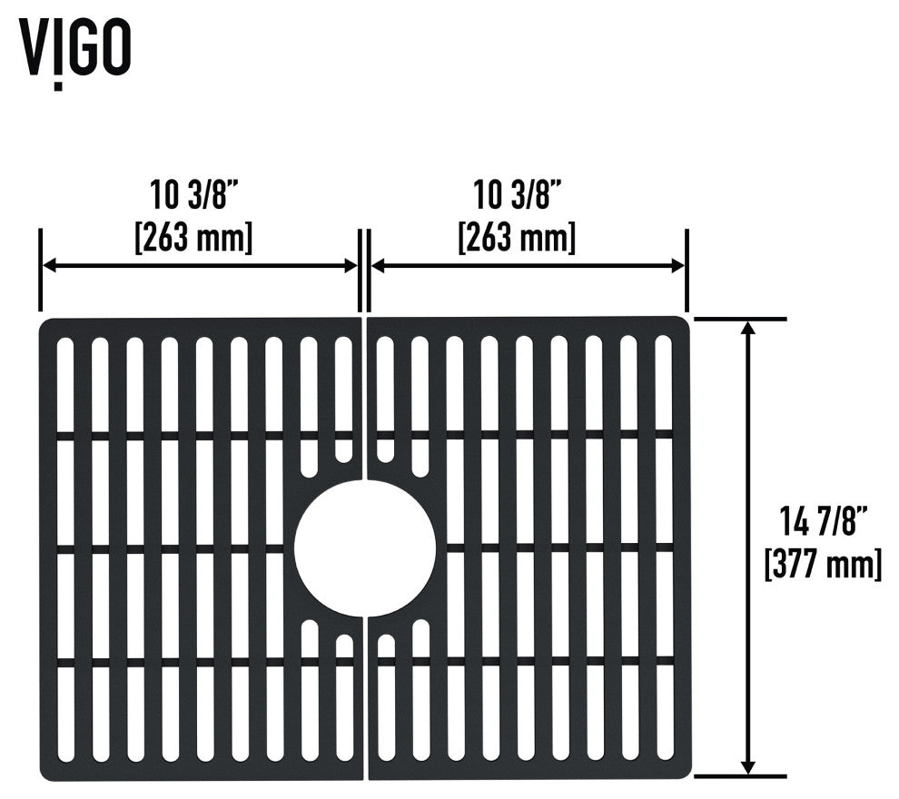 VIGO Silicone Protective Bottom Grid for Single Bowl Kitchen Sink, Matte Black, 21" L X 15" W