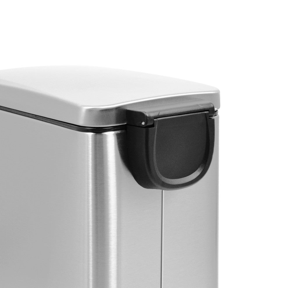 2.6 Gal Fingerprint Free Stainless Steel Slim Rectangular Step-on Trash Can