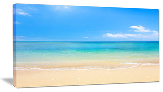 "Blue Waters Below Blue Sky" Seashore Canvas Photo Print, 1 Panel, 60"x28"