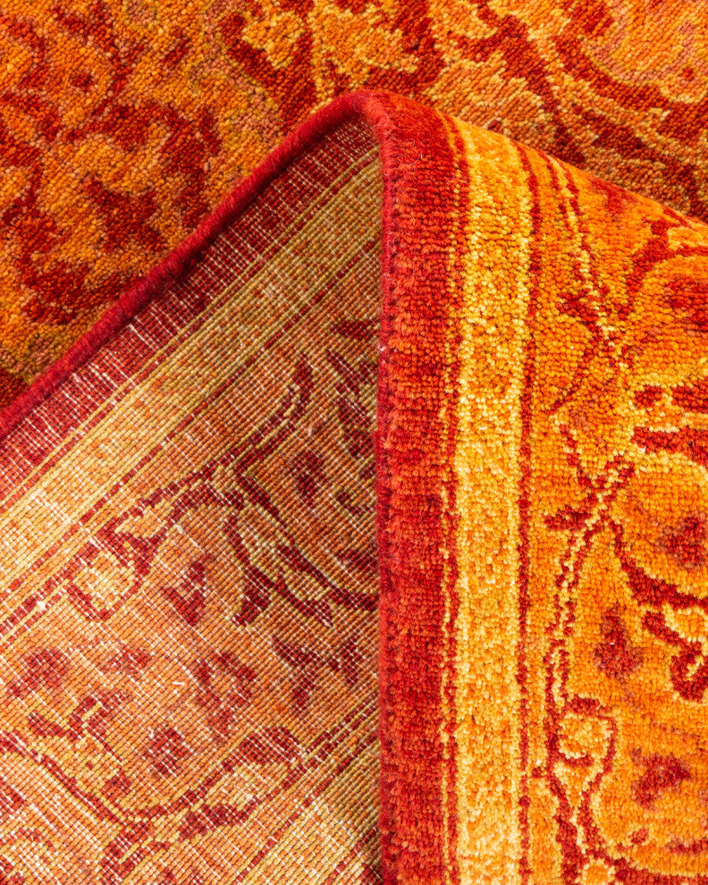 Mogul, One-of-a-Kind Hand-Knotted Area Rug Orange, 2'5"x9'5"