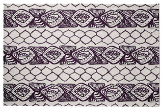 Honeycomb Stripes Rug, Purple, 3'x5'