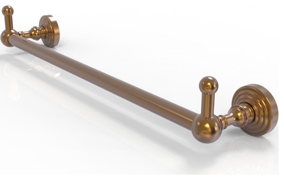 Waverly Place 18" Towel Bar and Integrated Hooks, Brushed Bronze