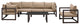 Modway Fortuna 7 Piece Outdoor Patio Sectional Sofa Set, Brown Mocha
