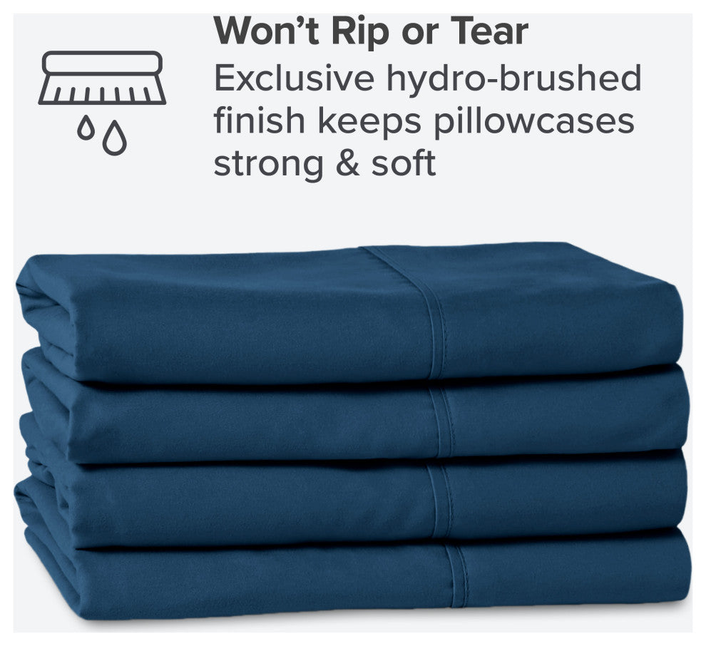 Bare Home Microfiber Pillowcases - Multi-Pack, Dark Blue, Standard, Set of 4