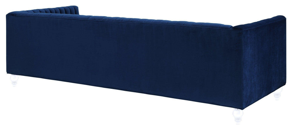 TOV Furniture Aviator Navy Velvet Sofa