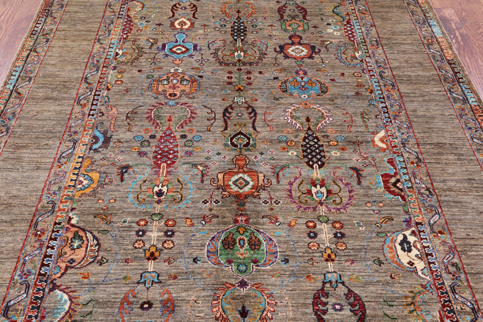 Hand Knotted Persian Tabriz Wool Rug 5' 8" X 7' 10" Q10579