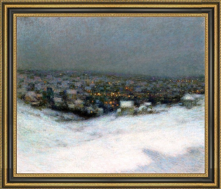 Henri Le Sidaner Snow in The MoonlightFramed Premium Canvas Print, 16"x20"