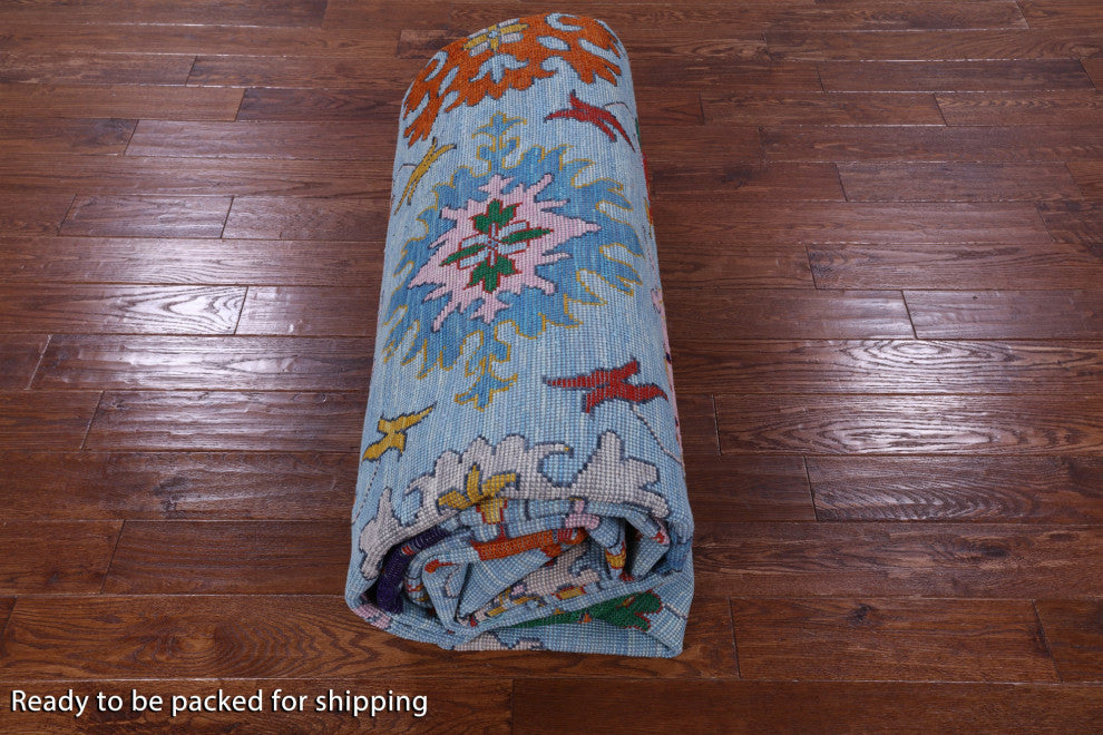 9' 10" X 14' 2" Hand Knotted Turkish Oushak Wool Rug - Q13478