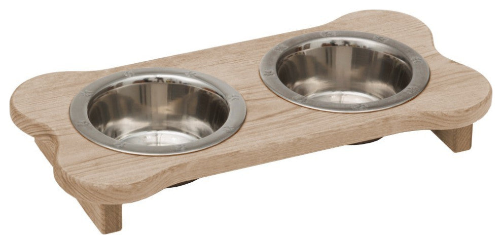 Pine Bone-Shaped Pet Feeder, Unfinished, Low, 1 Pint