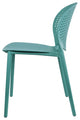 Stackable Plastic Armless Side Dining Chairs Fully Assembled Set of 2, Aqua Blue