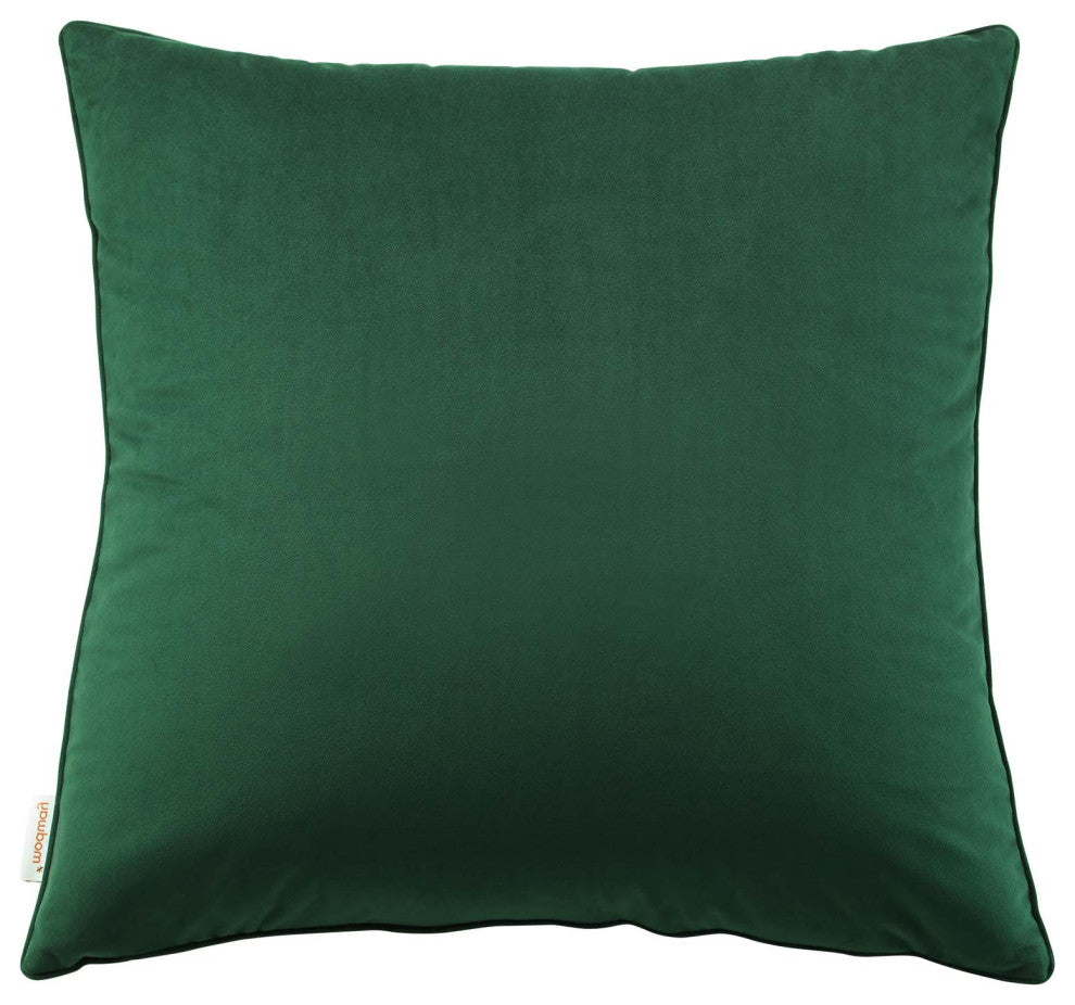 Accent Throw Pillow, Velvet, Green, Modern, Living Lounge Hotel Hospitality