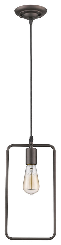 Ironclad 1-Light Rubbed Bronze Ceiling Mini Pendant 7"