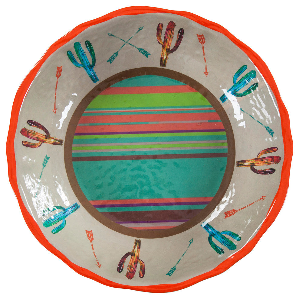 Cactus Design Melamine Serving Bowl