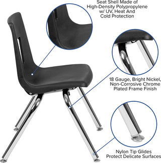 47.5" Circle Wave Activity Table Set with 14" Student Stack Chairs, Oak