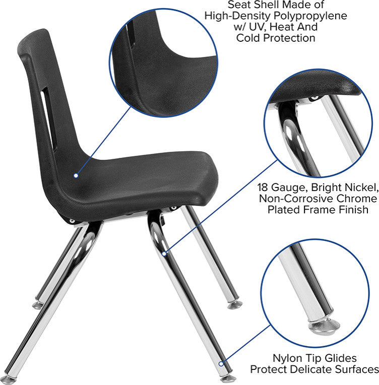 47.5" Circle Wave Activity Table Set with 14" Student Stack Chairs, Oak