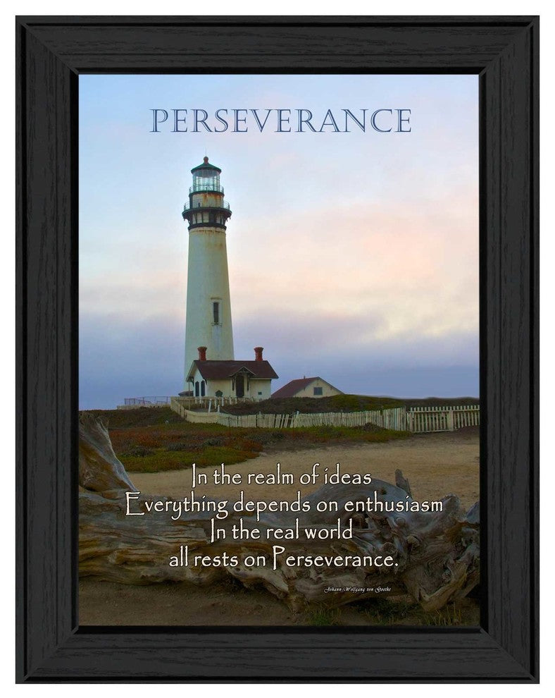 "Perseverance" By Trendy Decor4U, Printed Wall Art, Ready To Hang, Black Frame