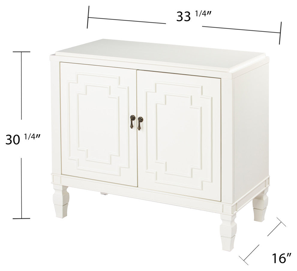 Amble Antique White Double-Door Accent Cabinet