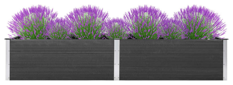 Vidaxl Garden Raised Bed 78.7"x39.4"x21.3" Wpc Gray