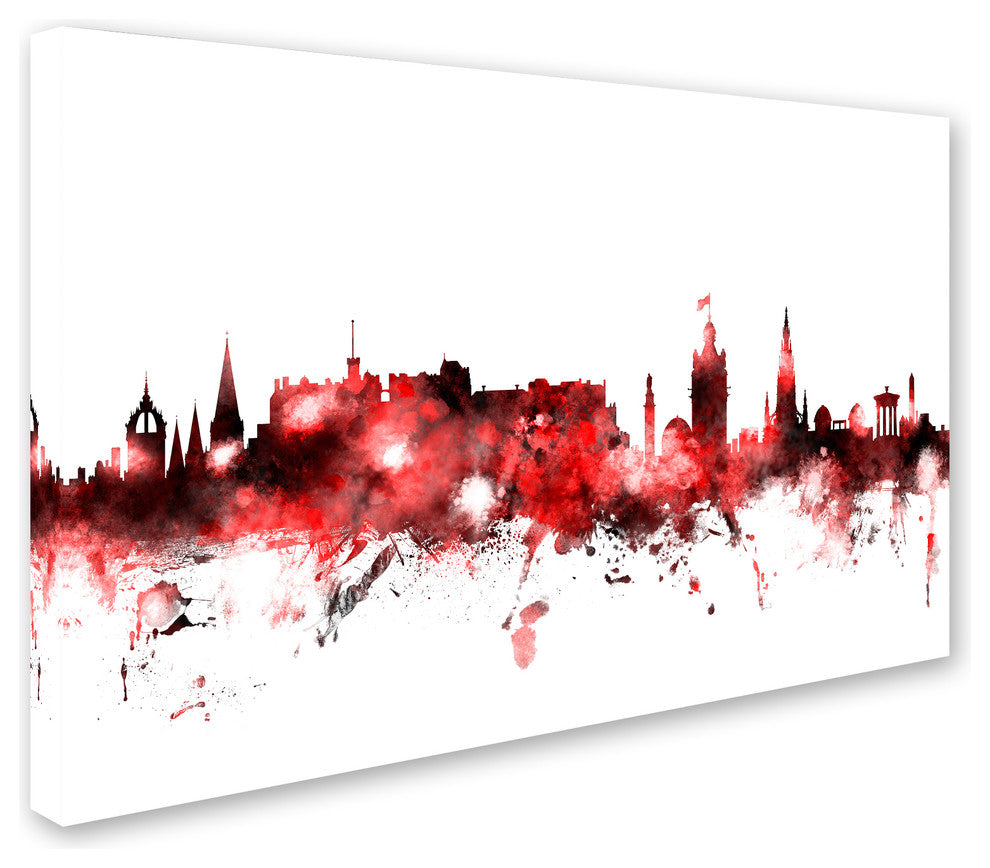 Michael Tompsett ''Edinburgh Skyline Red 2'' Canvas Art, 30x47