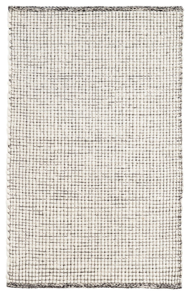 Dash & Albert Network Black Handwoven Wool Rug, Black, 3' x 5'