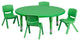 45'' Round Green Plastic Height Adjustable Activity Table Set