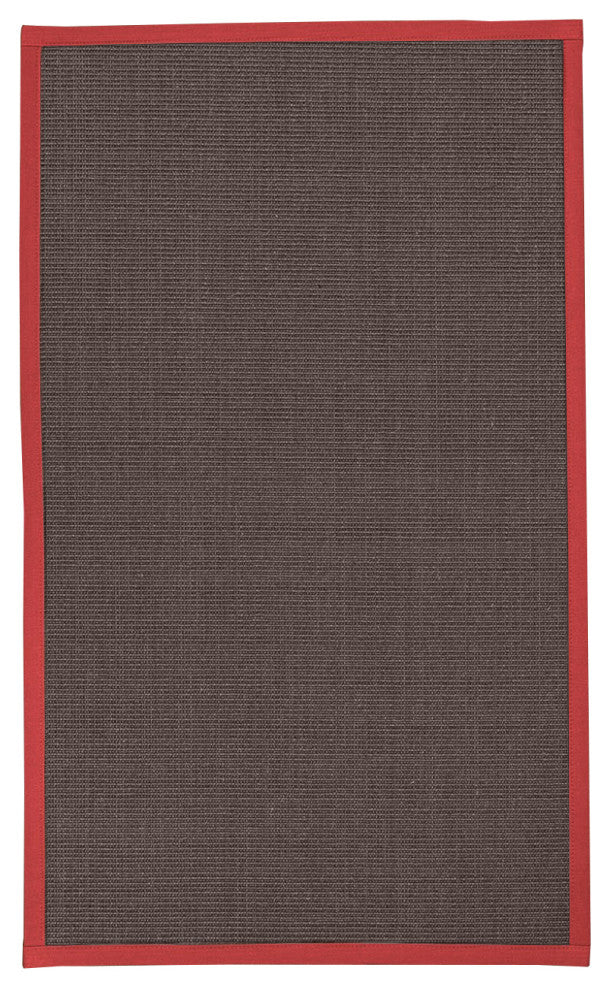 Natural Area Rugs Big Sur Custom Sisal Rug, 10'' x 14'', Red Border