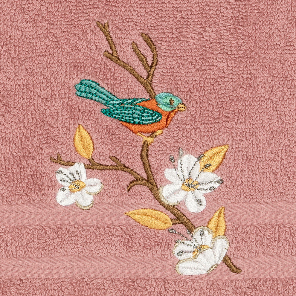 Linum Home Textiles Spring Time Embellished, Tea Rose, Hand Towel, 2-Piece Set
