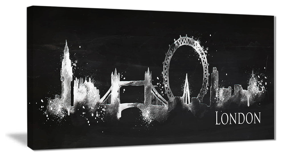 "London Dark Silhouette" Canvas Print