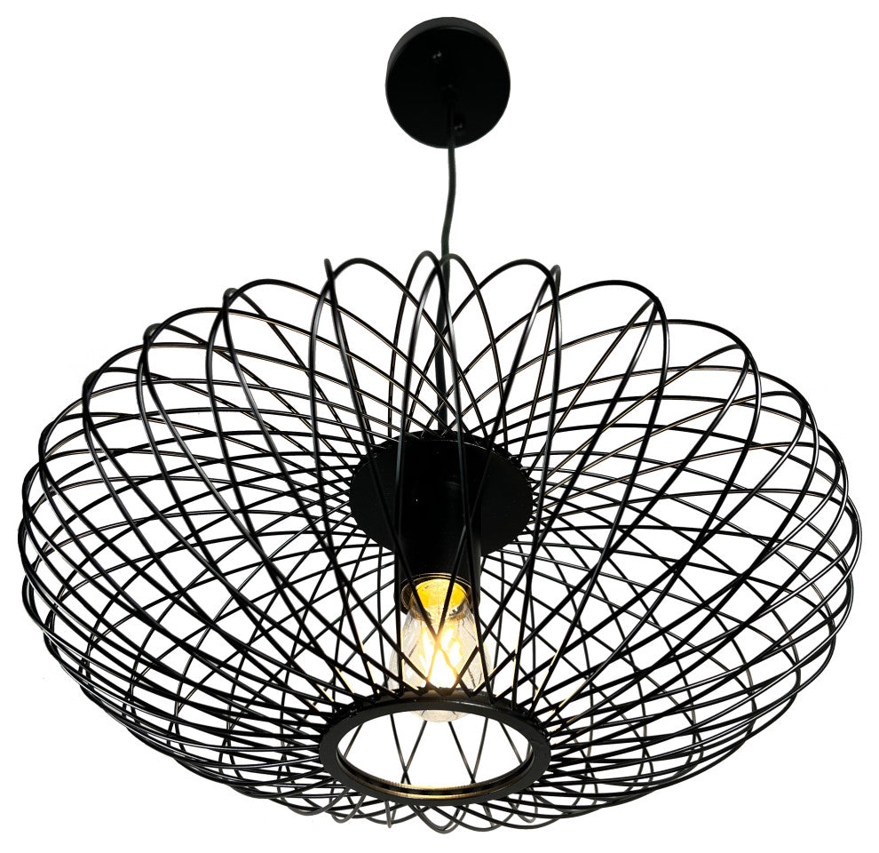 Alitzel 1-Light Black Oval Pendant