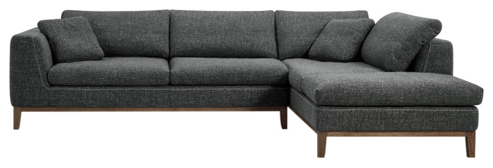 Divani Casa Hickman Modern Dark Gray Fabric Sectional Sofa