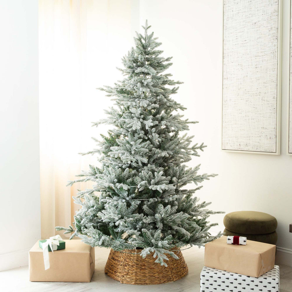 7ft. Pre-Lit Artificial Fraser Fir Flocked Christmas Tree