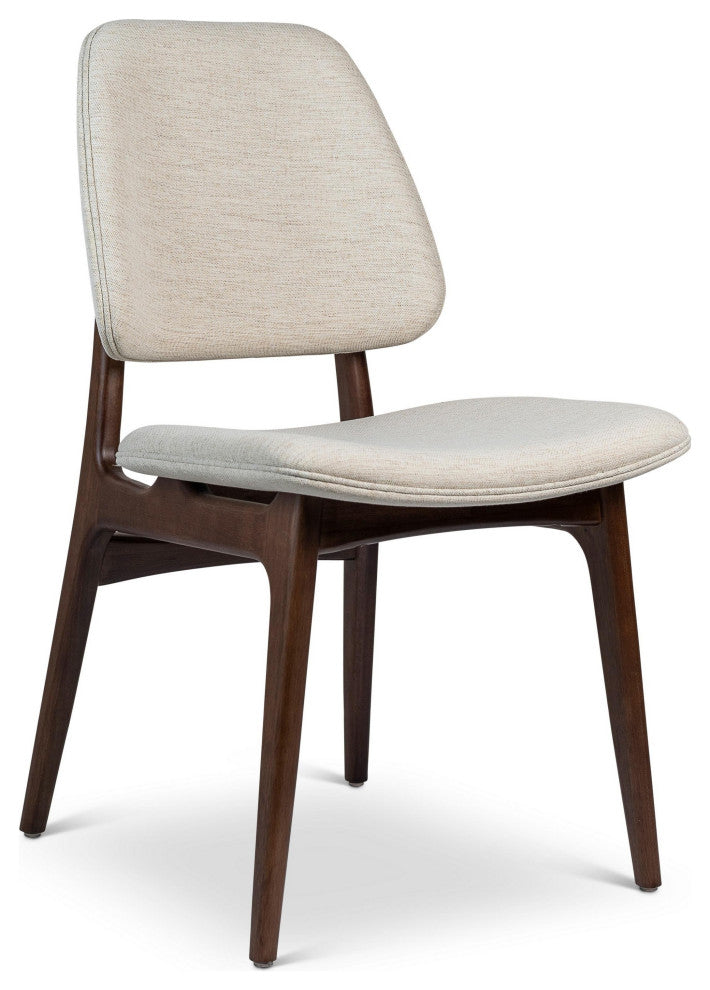 Modern Brazilian, Ariel, Side Chair, Nogal/Medley Ivory