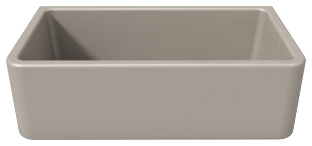 LaToscana Reversible, Fluted/Smooth Fireclay Sink, Silver Flax, 33"