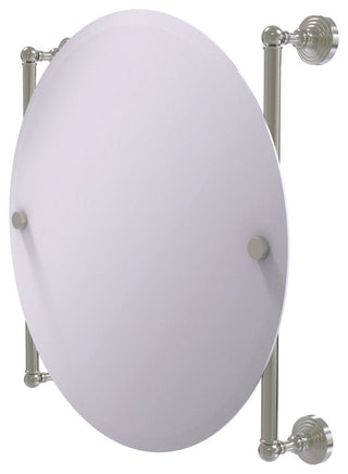 Waverly Place Round Frameless Rail Mounted Mirror, Satin Nickel