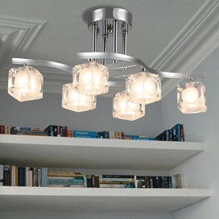 Delphina Chrome 6-Light Semi-Flush mount with Clear Glass Shade