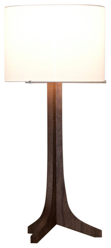 Nauta Table Lamp, Brushed Aluminum White Linen Shade