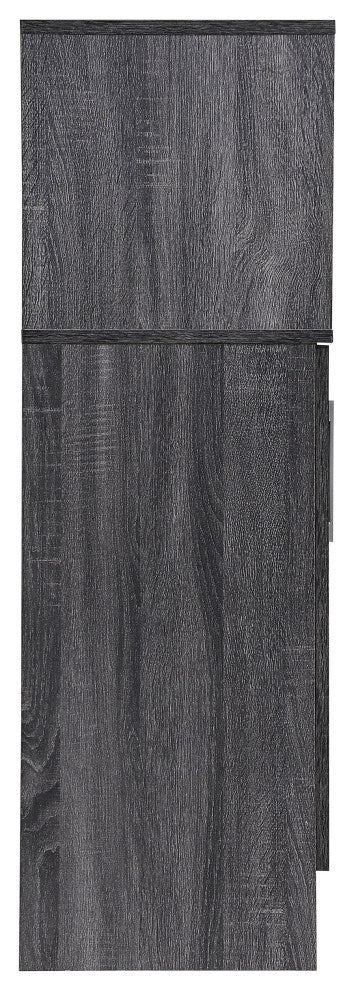 GDF Studio Ridgecrest Mid Century Sonoma Faux Wood Wine and Bar Cabinet, Sonoma
