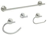 Kain Series 4 Piece Satin Nickel Bathroom Hardware Set
