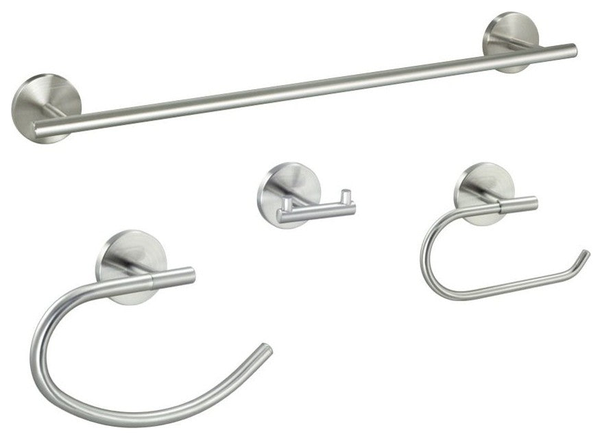 Kain Series 4 Piece Satin Nickel Bathroom Hardware Set