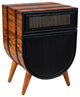 Benzara UPT-272008 Wood Accent Cabinet Chest With 1 Mesh Drawer, Brown/Black