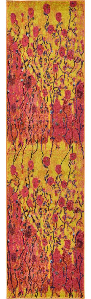 Rug Unique Loom Estrella Yellow Runner 2' 7 x 10' 0